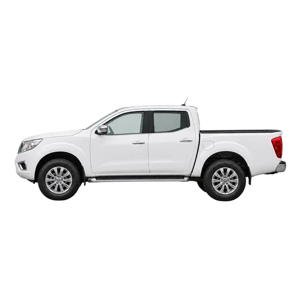 white 2019 Nissan Navara side (facing left) view