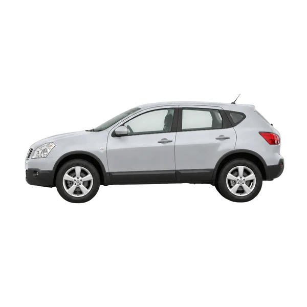 silver 2008 Nissan Qashqai side (facing left) view