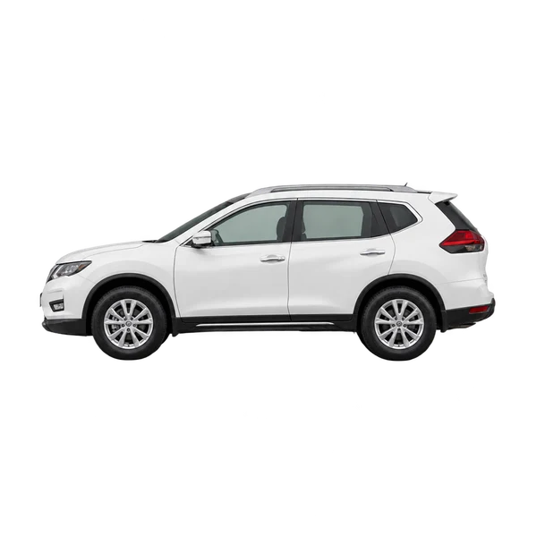 white 2018 Nissan X-Trail side (facing left) view