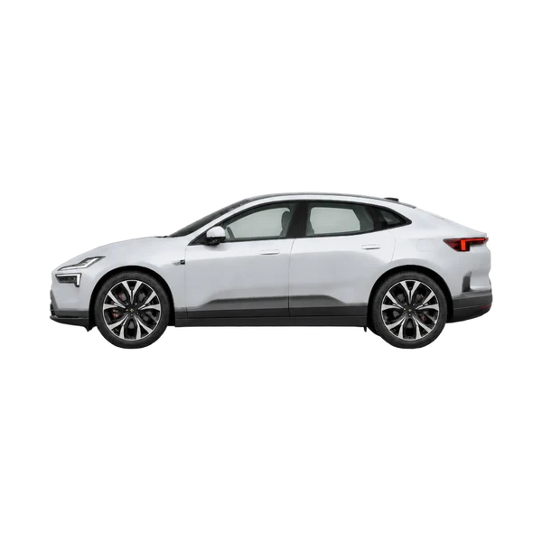 silver 2026 Polestar 4 side (facing left) view