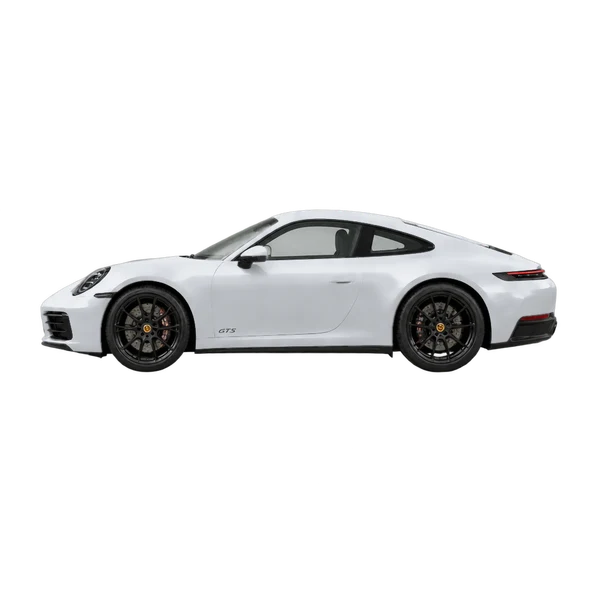 silver 2026 Porsche 911 Carrera 4 GTS side (facing left) view