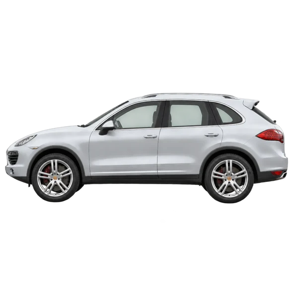 silver 2014 Porsche Cayenne side (facing left) view