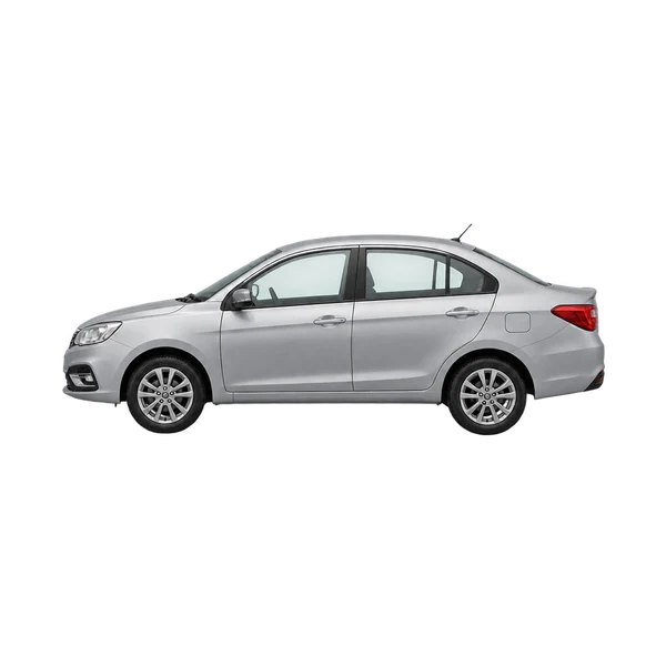 silver 2021 Proton Saga side (facing left) view