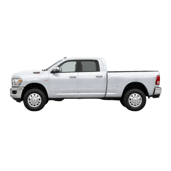 silver 2026 Ram 3500 side (facing left) view