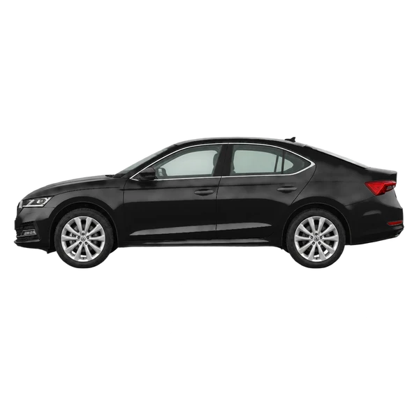 black 2024 Skoda Octavia side (facing left) view