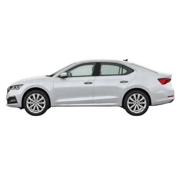 silver 2024 Skoda Octavia side (facing left) view