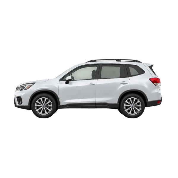 silver 2020 Subaru Forester side (facing left) view