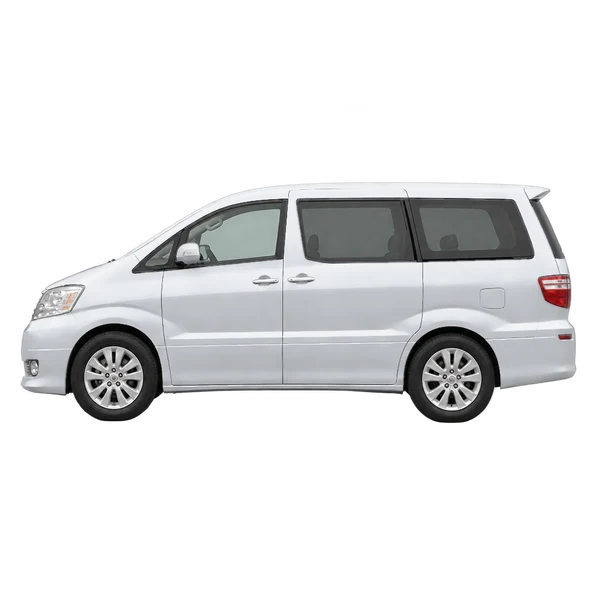 silver 2002 Toyota Alphard side (facing left) view