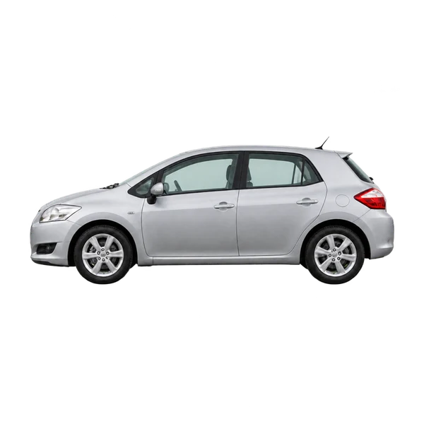 silver 2010 Toyota Auris T2 VVT-I side (facing left) view
