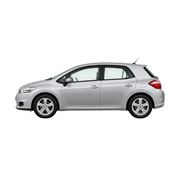 silver 2010 Toyota Auris TR Valvematic S-A side (facing left) view