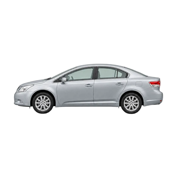 silver 2010 Toyota Avensis T2 D-4D side (facing left) view
