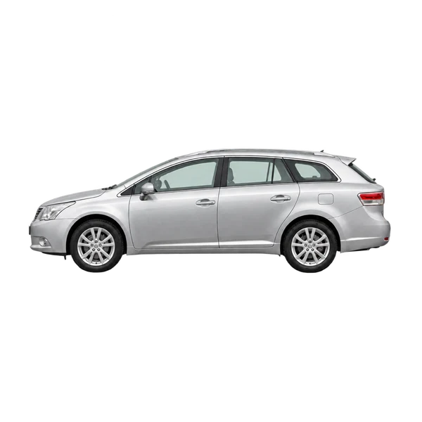 silver 2010 Toyota Avensis TR D-CAT side (facing left) view