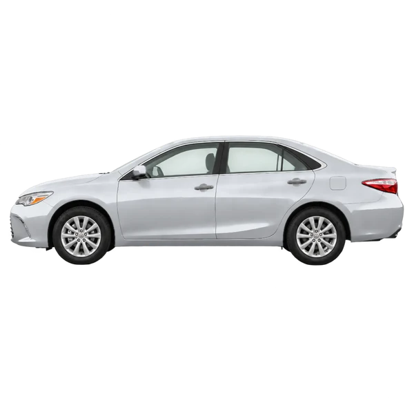 silver 2015 Toyota Camry side (facing left) view