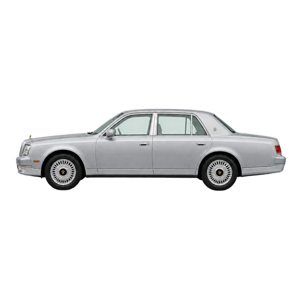 silver 2000 Toyota Century side (facing left) view