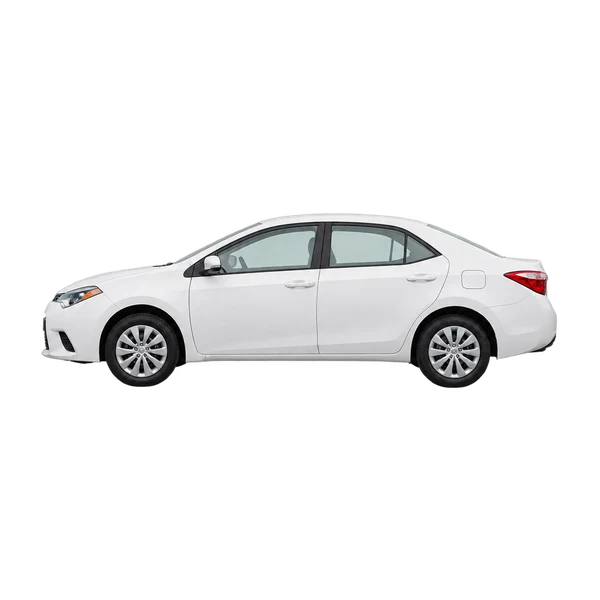 white 2015 Toyota Corolla side (facing left) view