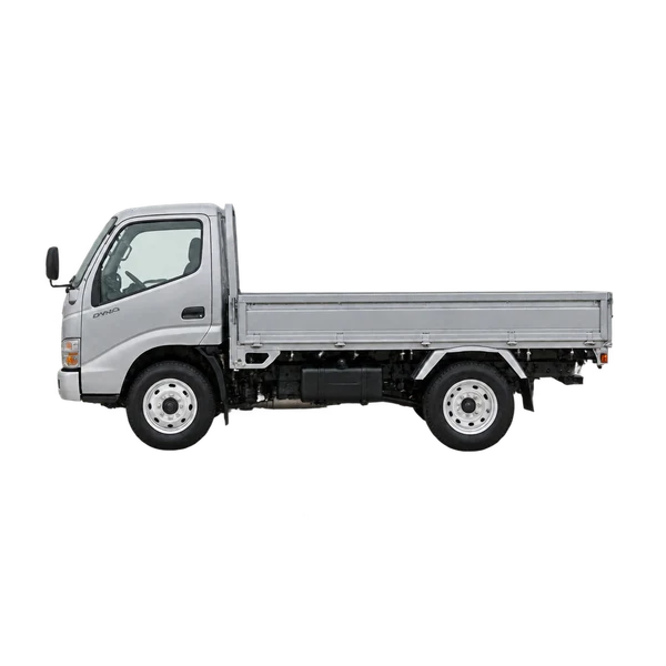 silver 2000 Toyota Dyna side (facing left) view