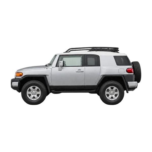 silver 2020 Toyota FJ Cruiser side (facing left) view