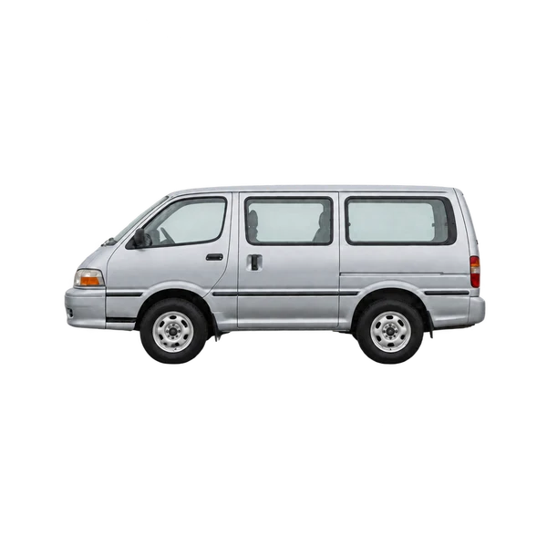silver 2000 Toyota Hiace 2.4D Dubbele Cabine SP side (facing left) view