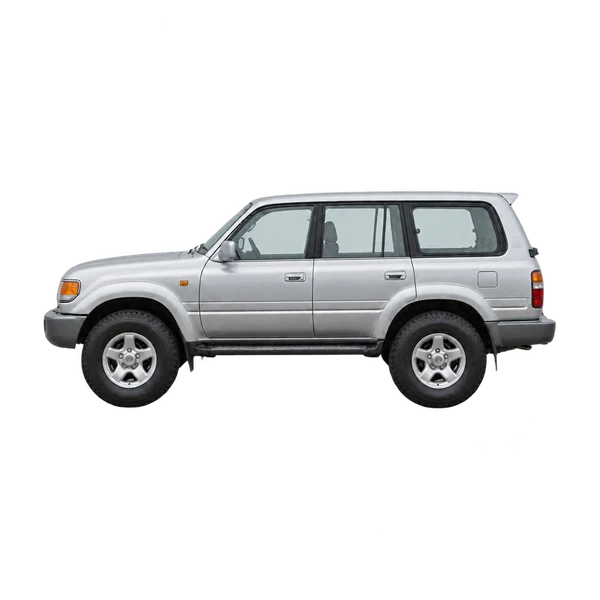 silver 1995 Toyota Land Cruiser side (facing left) view