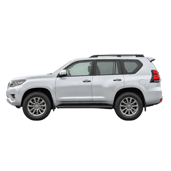 silver 2026 Toyota Land Cruiser Prado side (facing left) view