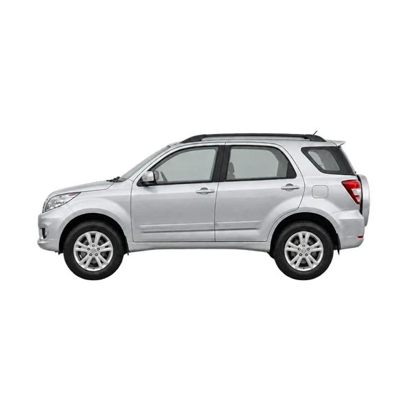 silver 2015 Toyota Rush side (facing left) view
