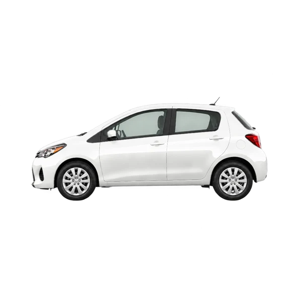 white 2015 Toyota Yaris side (facing left) view