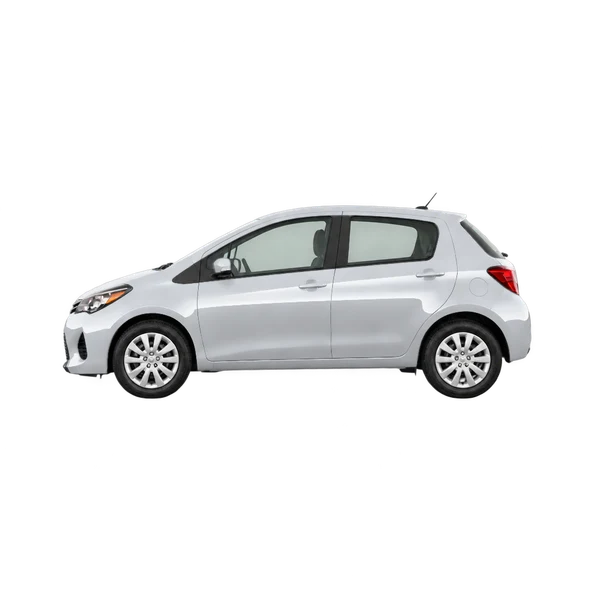 silver 2015 Toyota Yaris side (facing left) view