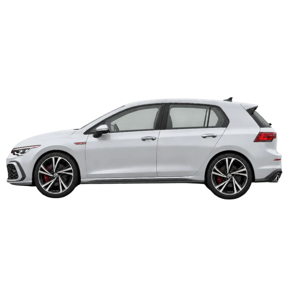 silver 2022 Volkswagen Golf GTI side (facing left) view