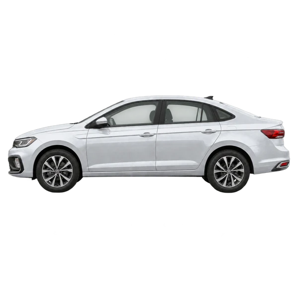 silver 2024 Volkswagen Virtus side (facing left) view