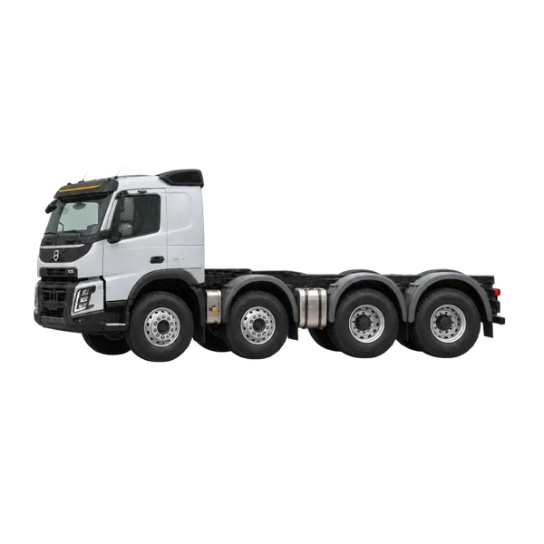 silver 2024 Volvo FMX 460 10X4 side (facing left) view