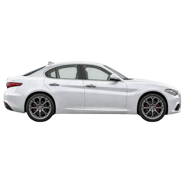 silver 2020 Alfa Romeo Giulia side (facing right) view