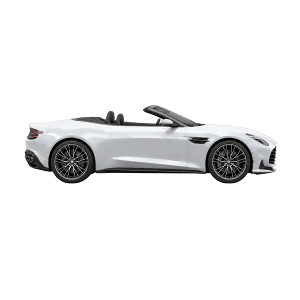 silver 2026 Aston Martin Vanquish Volante side (facing right) view