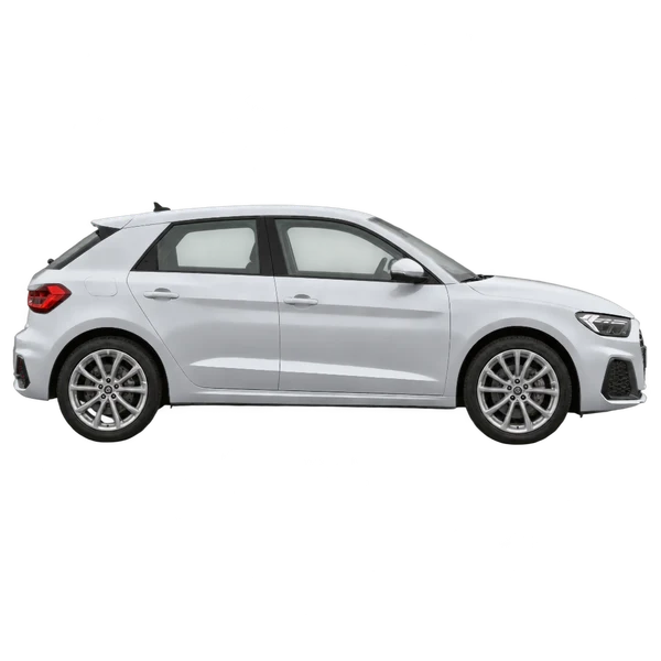 silver 2020 Audi A1 side (facing right) view