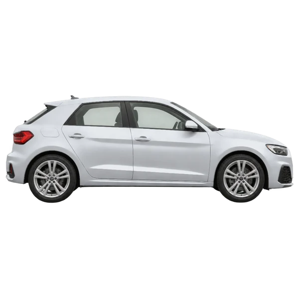 silver 2024 Audi A1 side (facing right) view