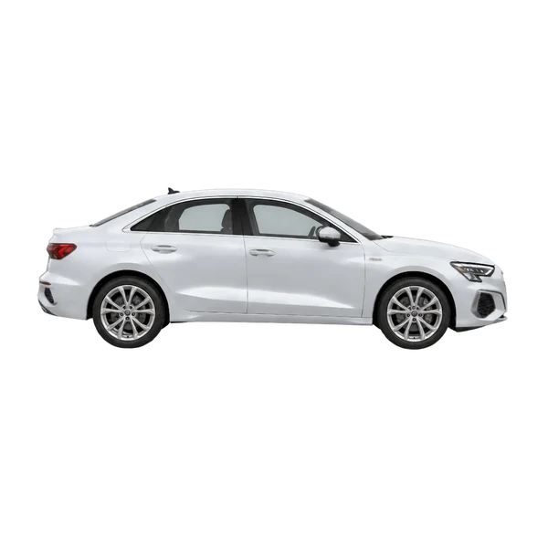 silver 2023 Audi A3 40 Tfsie side (facing right) view