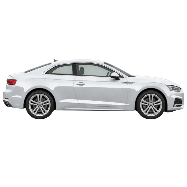silver 2017 Audi A5 side (facing right) view