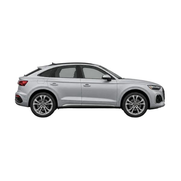 silver 2026 Audi Q5 Sportback 50 side (facing right) view