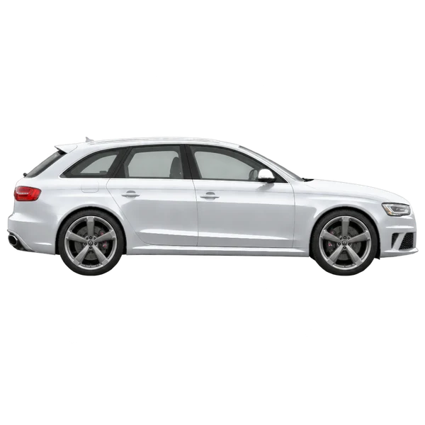 silver 2014 Audi RS4 side (facing right) view