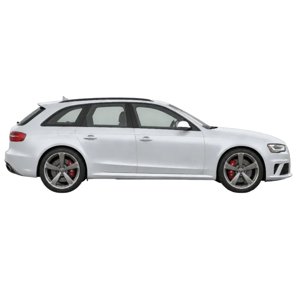 silver 2015 Audi RS4 side (facing right) view