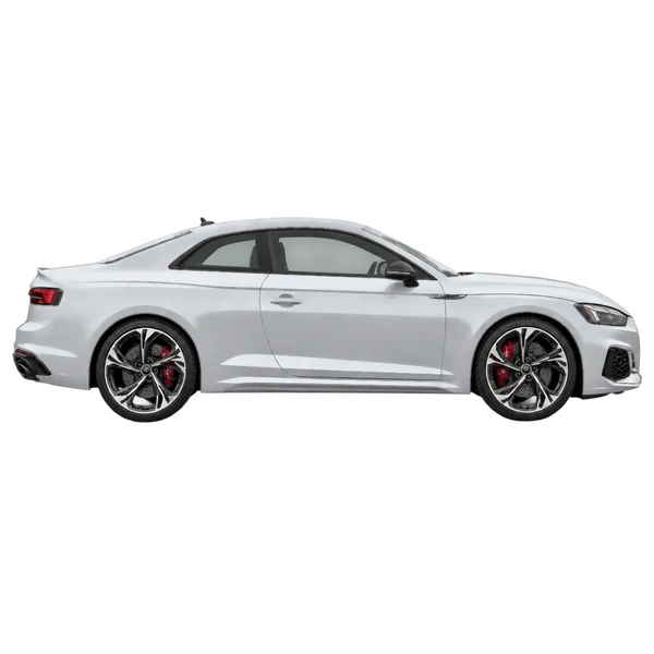 silver 2018 Audi RS5 side (facing right) view