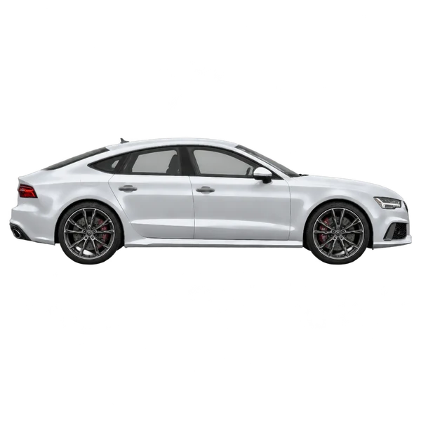 silver 2017 Audi RS7 side (facing right) view