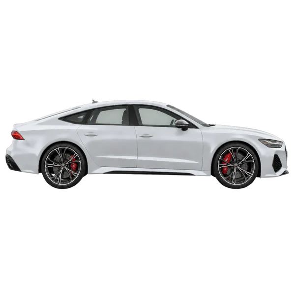 silver 2019 Audi RS7 side (facing right) view