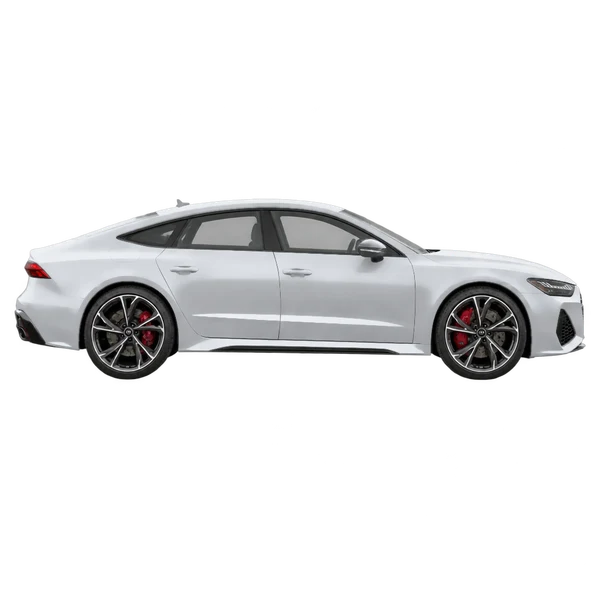 silver 2021 Audi RS7 side (facing right) view
