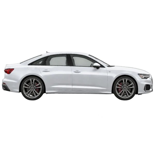 silver 2019 Audi S6 side (facing right) view