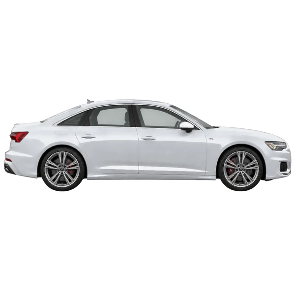 silver 2024 Audi S6 side (facing right) view