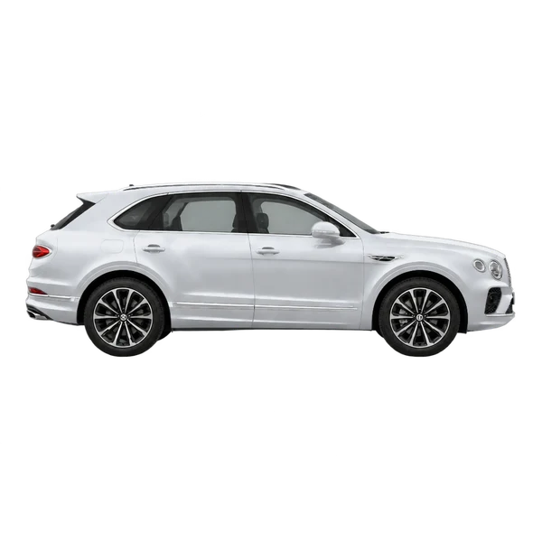 silver 2023 Bentley Bentayga Hybrid side (facing right) view