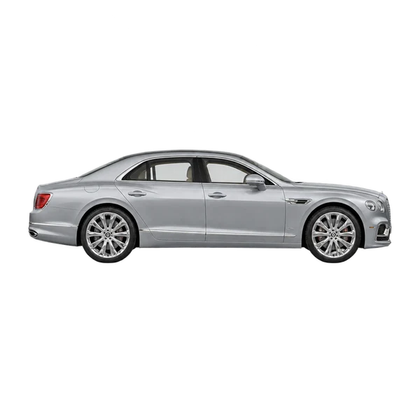 silver 2027 Bentley Flying Spur side (facing right) view