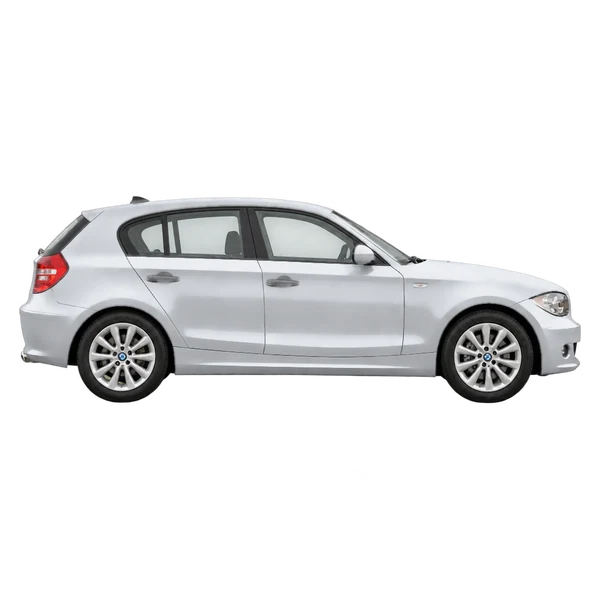 silver 2010 BMW 120I side (facing right) view