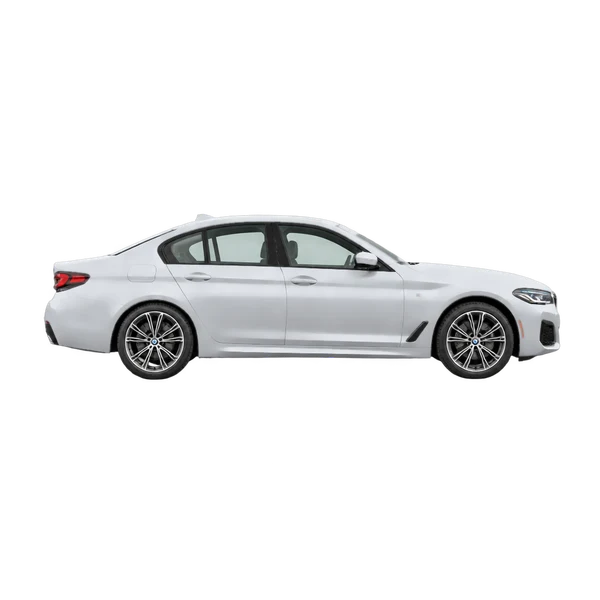 silver 2022 BMW 540i side (facing right) view