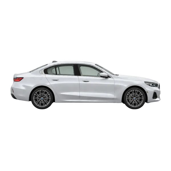 silver 2026 BMW 540i side (facing right) view